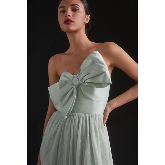 Anthropologie Tulle Bow-Tie Midi Dress Size 16 NWT - Picture 2 of 11